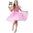 thumbnail image 4 of Huowey Girls Angel Dress Up Set High Waist Short Sleeve Flower Tiered Sequins Dresses With Wings Fairy Tale Party Gown For Kids Birthday Pageant Wedding Outfits Spring Fall Clothes,Pink,120, 4 of 9