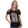 thumbnail image 3 of Courageous Fireman Firefighter Womens Slim Fit Graphic Tee Brisco Brands L, 3 of 5