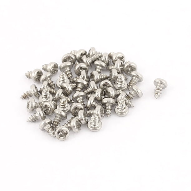 50 piezas de tornillos autoperforantes de cabeza plana Phillips de acero inoxidable M2 x 4mm