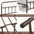 thumbnail image 3 of Yaheetech Metal Bed Frame with High Headboard and Footboard, King, Bronze, 3 of 9