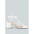 thumbnail image 2 of FONDA Croc Patterned White Handcrafted Lace Up Sandal, 2 of 6