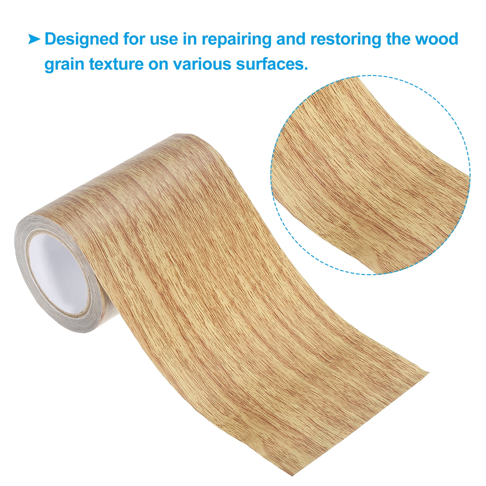 Unique Bargains Wood Grain Repair Tape Self Adhesive Realistic Patch Brown Oak