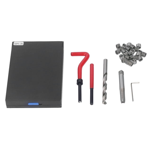 Thread Repair Inserts Kit, Thread Restorer Kit Rethreading Tool 30Pcs Plastic Handle For Car Engine Repairs Red