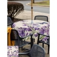 thumbnail image 5 of Outdoor Tablecloth with Umbrella Hole for Patio/Picnic/Party/Camping, Purple Flowers Waterproof Table Cloth Square Cover Washable, Butterfly Spring Floral Rustic Farmhouse (60"x 60"), 5 of 8