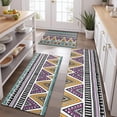 thumbnail image 2 of Colorful Geometric Triangle Diamond Pattern Kitchen Rugs Sets Of 3,Kitchen Runner Rugs Non Skid Washable,Decorative Kitchen Floor Mats for Kitchen,Sink,Laundry,17"x30"+ 17"x47" + 17"x59", 2 of 6
