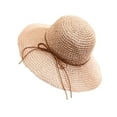 thumbnail image 2 of Nmnitkp Sun Hats for Women Cool Floppy Big Beach Straw Hats for Women Foldable Summer Wide Brim Packable Sun Hat Womens Travel Straw Fedora Hat Pink, 2 of 5