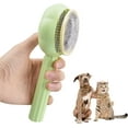thumbnail image 1 of Cepillo para gatos con forma de girasol para perros (verde), cepillo de belleza con peine para gatos para perros y mascotas, herramienta de cepillo para mascotas con botón de limpieza, adecuado para gatos de pelo corto/largo, para eliminar la capa interna suelta y el pelo enmarañado Excelente Rendimiento, 1 of 5