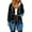 Blue, variant on Women's Christmas Printed Long Sleeve Hooded Sweatshirt Jacket with Drawstring and Zipper Pockets, Fashionable Casual Wear for Fall and Winter,Blue,M