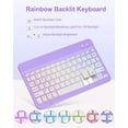 thumbnail image 6 of 7 Rainbow Backlight Rechargeable Detachable Keyboard Kit with Silent Mouse, 360 Swivel Magnetic Stand Case & Pencil Holder for iPad Air 4/5/6/7 10.9/11 M Series,Violet, 6 of 8