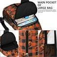 thumbnail image 4 of Sling Backpack,Checkered Pumpkin Halloween Pattern Crossbody Bag with Water Bottle Holder,Waterproof Sling Bag for Men/Women with Chest Phone Holder for Hiking,Travel, 4 of 6