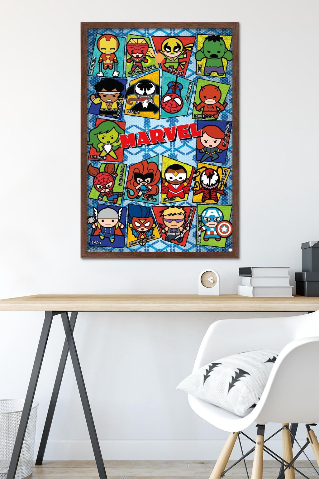 Marvel Comics - Kawaii Grid Wall Poster, 22.375" x 34", Framed