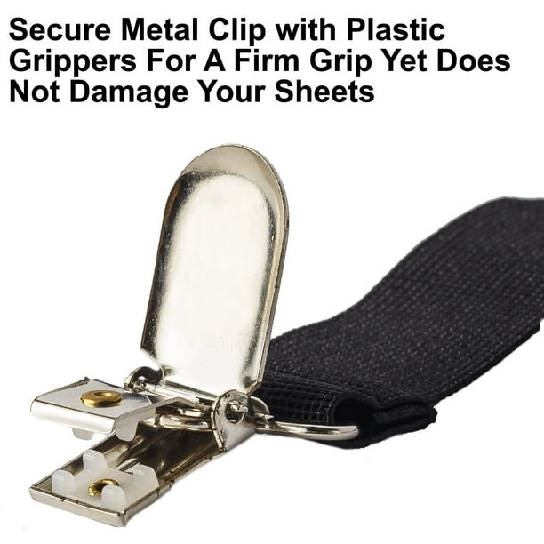 4 X Metal Bed Sheet Fasteners Grip Clips Suspender Straps Mattress Gri —  AllTopBargains
