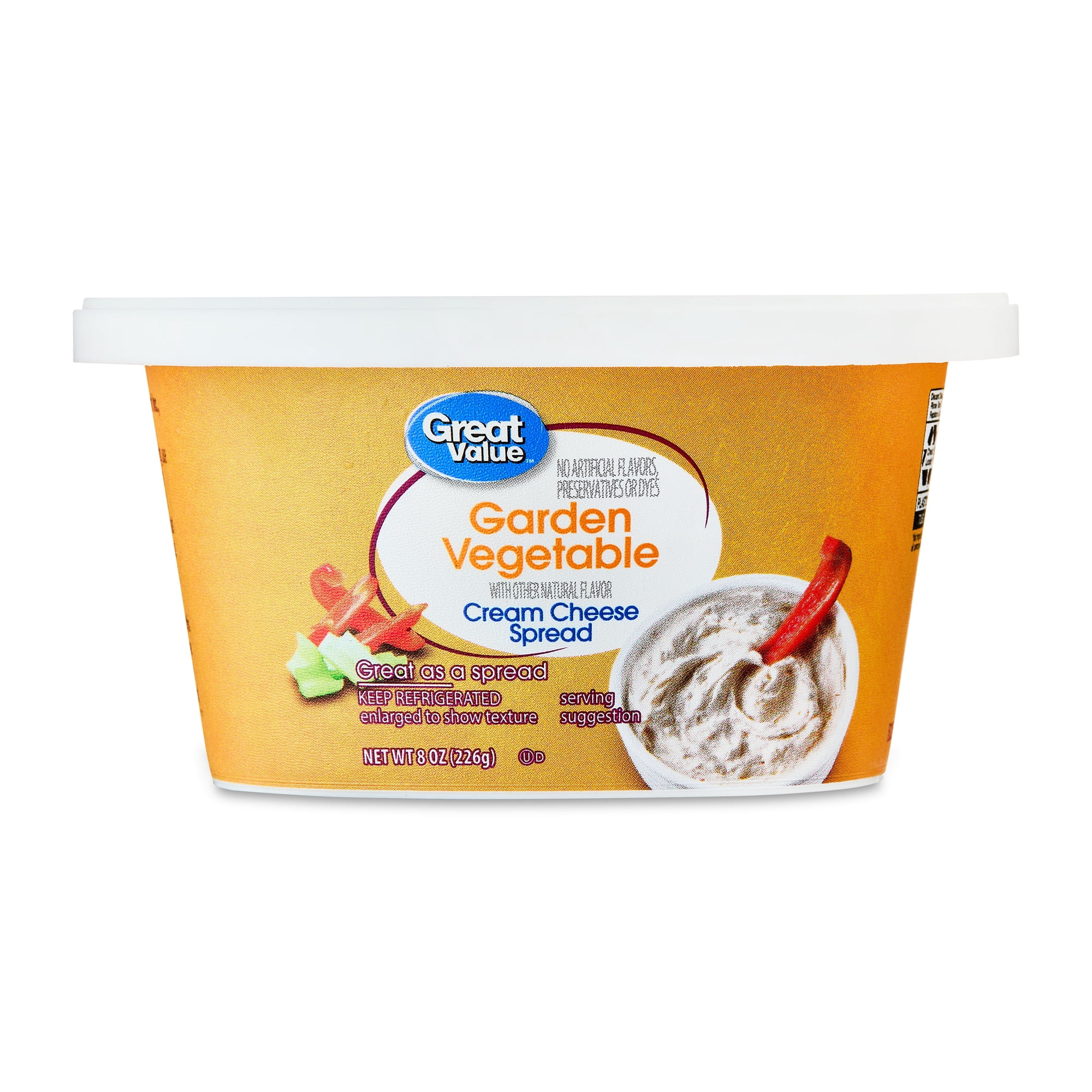 Great Value Garden Vegetable Cream Cheese Spread, 8 oz Tub (Refrigerated)