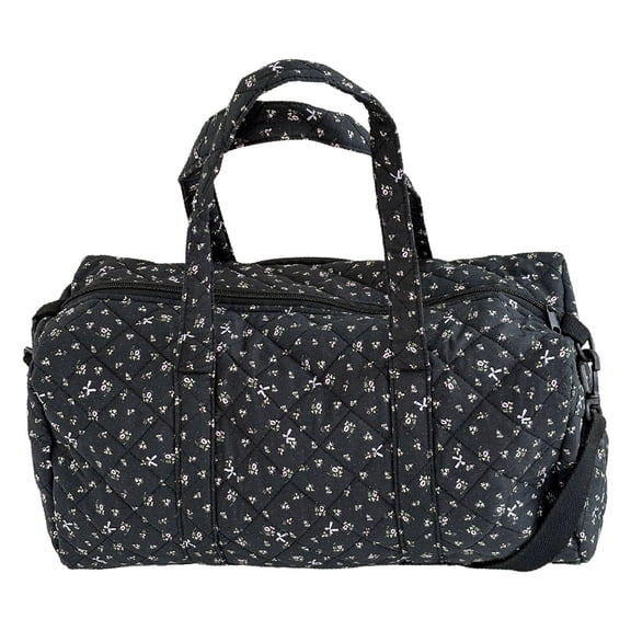 Quilted Duffle Bag for Women, Large Capacity Floral Print Travel Tote Bag, Durable Thickened Shoulder Bag for Travel, Camping