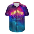 thumbnail image 5 of Wancir Chemises pour Hommes en Solde, Chemise Décontractée Imprimée Hanukkah à Manches Courtes, Boutonnée, Col à Revers, 5 of 5
