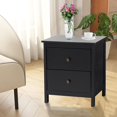 Kinbor Set of 2 Nightstand Bedside Table with 2 Drawers Modern