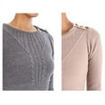 thumbnail image 2 of YEMAK Women's 3/4 Sleeve Crewneck Lovely Pompom Cabel Knit Sweater Midi Dress HB3137-MAV-L, 2 of 3