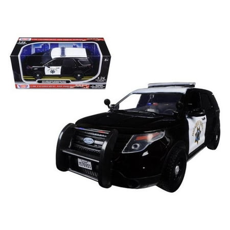 2015 Ford Interceptor Police Utility California Highway Patrol (CHP) Black/White 1/24 Diecast Model Car by