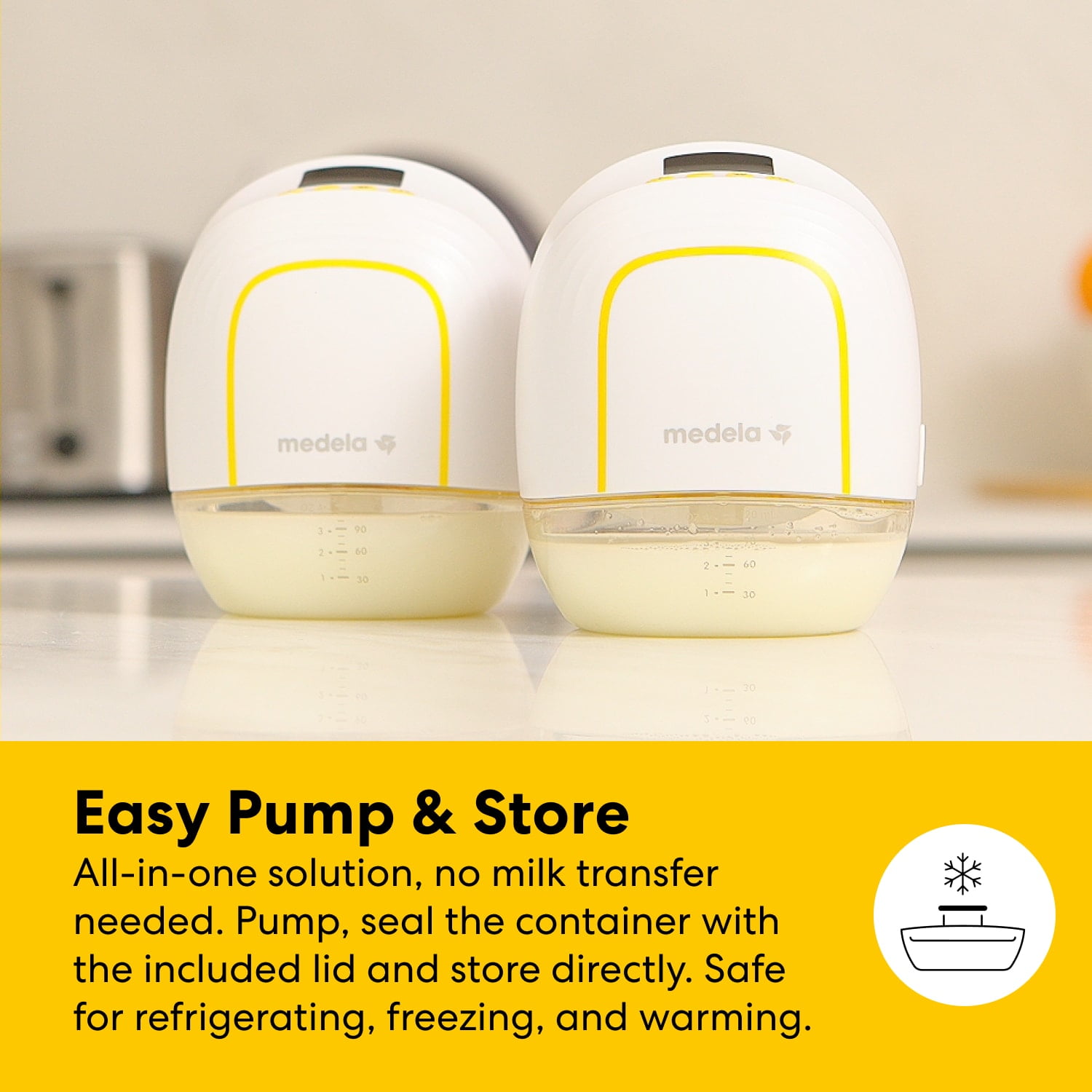 Medela Melody InBra Wearable Double Electric Breast Pump – Slim Design, Ultra-Soft Fit, Quiet, Powerful, Easy Pump & Store Container with Lid, Lightweight, Display with Timer, USB-C Rechargeable