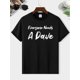 thumbnail image 2 of Everyone Need A Dave Print Men's Round Neck Short Sleeve Tee Fashion Regular Fit T-Shirt Top For Spring Summer Holiday, 2 of 5