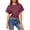 #225-Wine, variant on Ounisa Women's Oversized Short Sleeve T-Shirt, Casual Drop Shoulder Top with Roll-Up Cuff Sleeves for Summer
