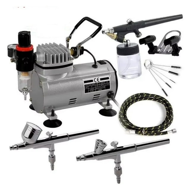 Compressor Sandblaster High-pressure Spray Gun Pump Manicure Cake Spraying Air Compressor Portable Tourist Spray Gun Kit ,Easy to Operate