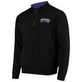 thumbnail image 2 of Men's Colosseum Black TCU Horned Frogs Tortugas Logo Quarter-Zip Jacket, 2 of 3