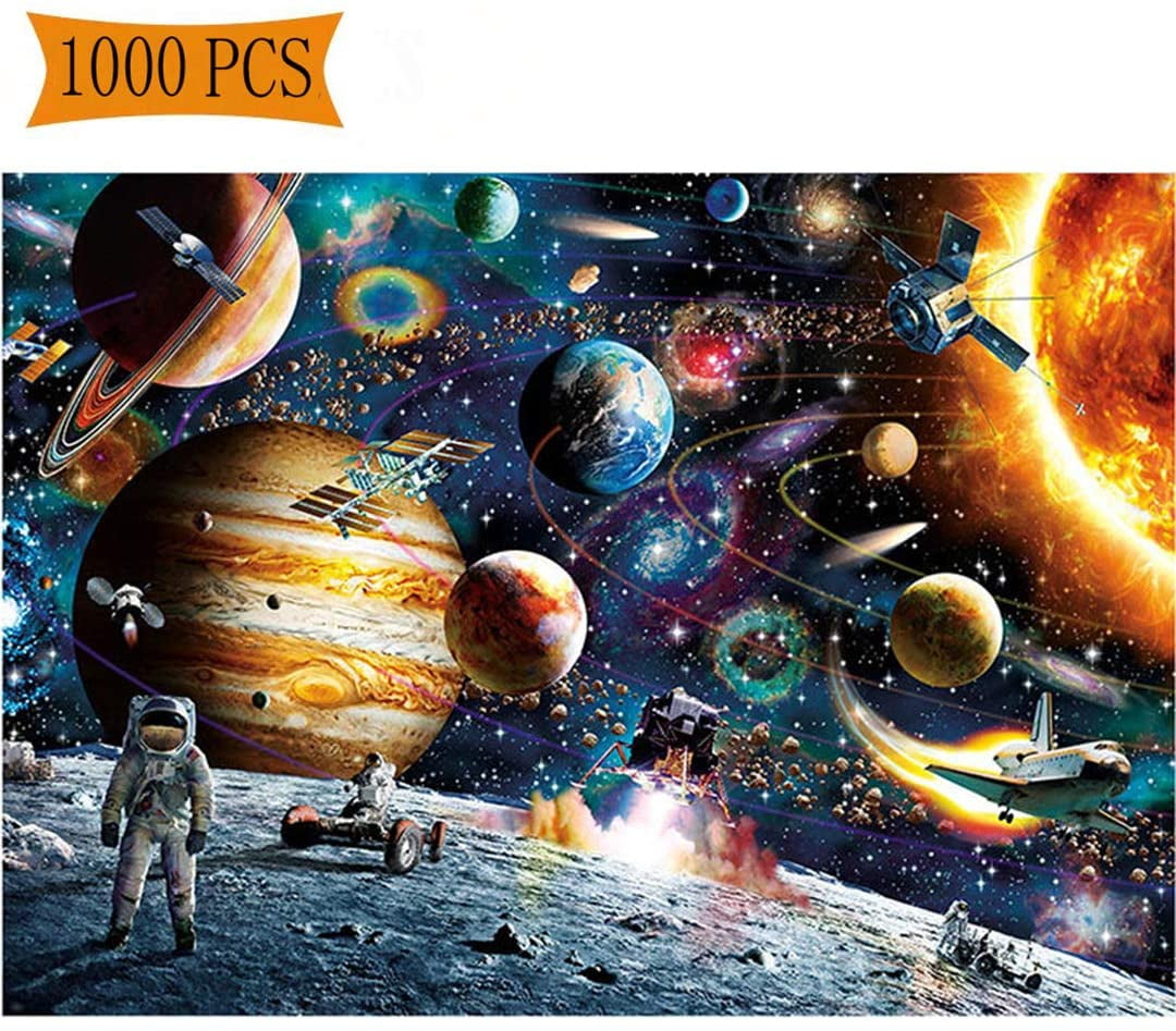 Space Puzzle 1000 Piece Jigsaw Puzzle Kids Adult Planets in Space Jigsaw Puzzles Star Wars Puzzle Puzzles Educational