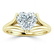 OM-RE Solitaire Engagement Ring 1 Ct G VS1 Lab Grown Diamond 14K Yellow Gold