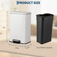 thumbnail image 3 of Trash Can for Kitchen, Stainless Steel Step Trash Can with Soft-Close Lid & Removable Inner Bucket, Rectangular Garbage Can for Office Bathroom Living Room, 3 of 7