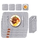 thumbnail image 1 of Manteles individuales de fieltro con posavasos y bolsillos para cubiertos, manteles individuales lavables, manteles individuales resistentes al calor para mesa, fiesta, restaurante, 1 of 4