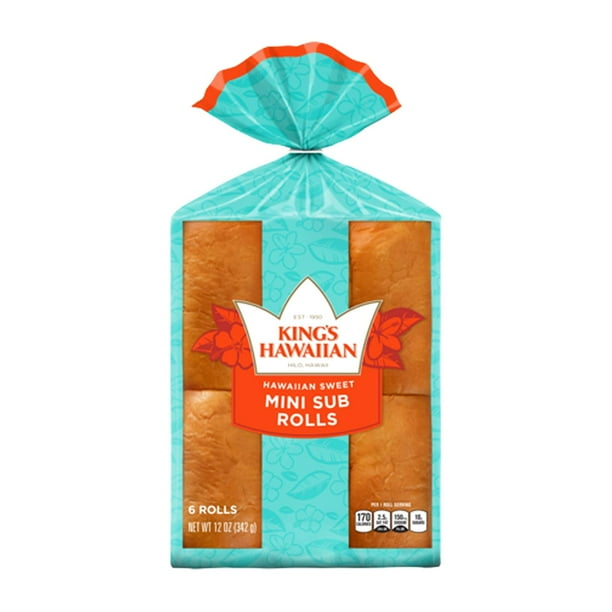 King's Hawaiian Original Hawaiian Sweet Mini Sub Rolls , 6 Count (Pack