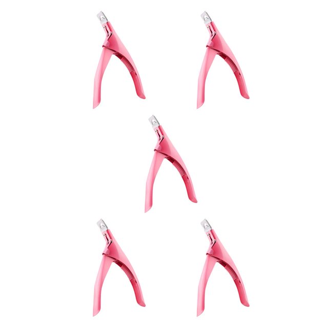 facefd 1/2/3/5 U Shape Trimmer Stainless Portable Salon Manicure Art Pink 5PCS