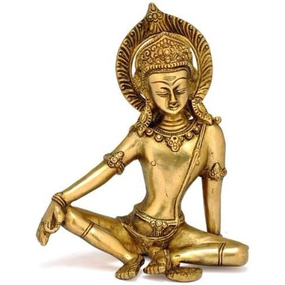 Red Bag Redbag Sitting God Indra Dev Brass Statue 1959