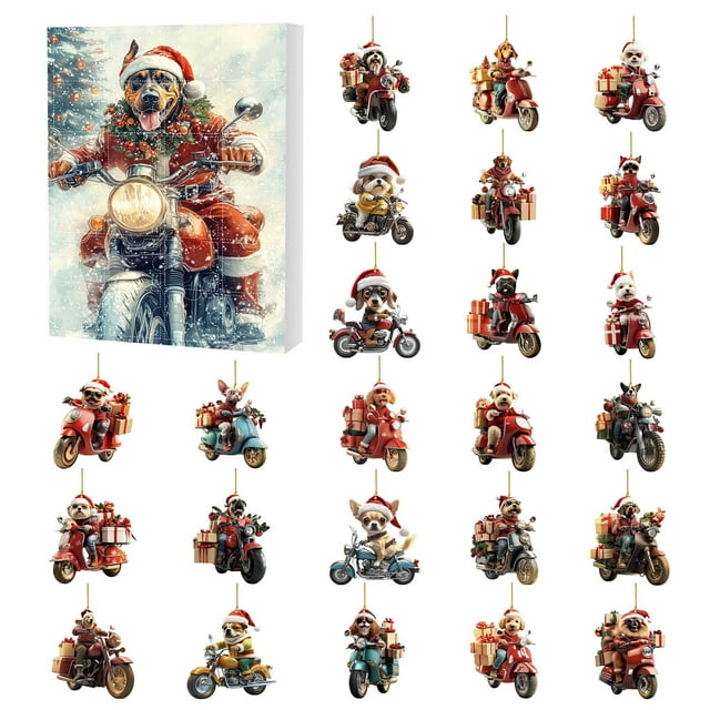 Ensemble de Compte à Rebours du Calendrier de l'Avent 2025 avec 24 Pendentifs de Collection Uniques pour Célébration Festive de Noël