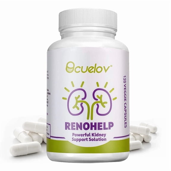 Renohelp Kidney Support Supplement - with Vitamin E, B6, Birch Leaf - 120 Capsules