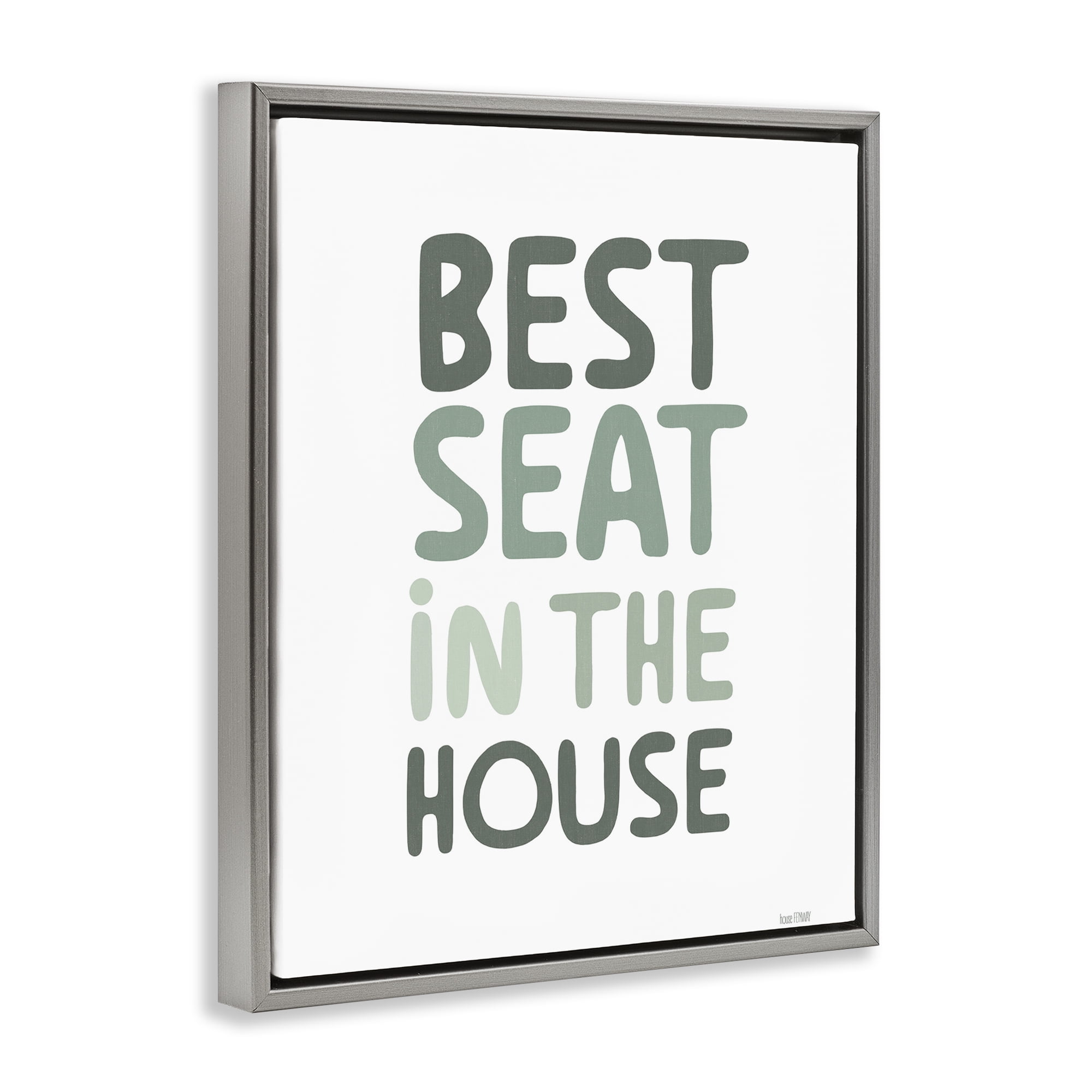 Stupell Industries Green Best Seat in House Gray Framed Floater Canvas Wall Art, design by House Fenway