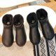 thumbnail image 3 of Botas de nieve impermeables de piel de oveja para mujer, botas cortas de lana de piel de oveja de tamaño de felpa, zapatos de algodón gruesos y planos, 3 of 4