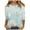 Blue Plus Size Blouse for Women_x, variant on CYMMPU Summer Fashion Shirts 3/4 Sleeve Crew Neck Loose Fit Floral Pattern Blouses for Women Dressy Casual Tunic Tops Spring Tops Lightweight Basic T-Shirts Pink S