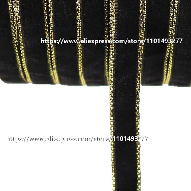 Cinta de terciopelo con purpurina para envolver regalos, lazos para el pelo hechos a mano, fiesta de boda, decoración de Navidad, tela de costura, 5 yardas, 10mm
