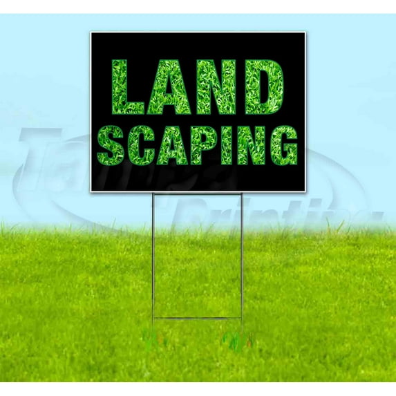 Landscaping (18" x 24") Yard Sign, Includes Metal Step Stake