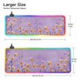 thumbnail image 3 of Watercolor Orange Flowers RGB Gaming Mouse Pad Large Keyboard Mat Rubber Base 13 Light Modes, 3 of 6