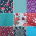 thumbnail image 1 of oneOone Polyester Spandex Turquoise Green Fabric Asian Mix Floral Craft Projects Decor Fabric Printed By The Yard 56 Inch Wide, 1 of 4