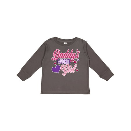 

Inktastic Daddys Favorite Girl with Hearts Girls Long Sleeve Toddler T-Shirt