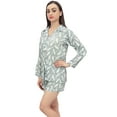 thumbnail image 1 of Bimba Women Full Sleeve Feather Print Sleepwear Shirt And Shorts 2 Pcs Set - 22, 1 of 5