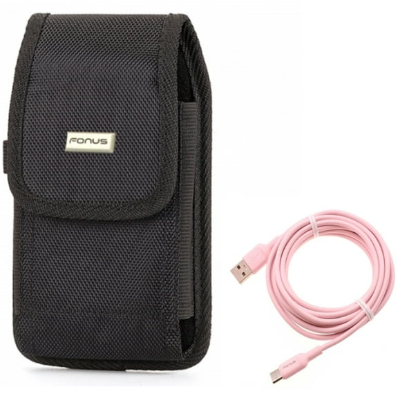 Case Belt Clip w 10ft Long USB-C Cable for Samsung Galaxy S22 Ultra,S21,S21 Ultra,S21 Plus,Ultra S20 Plus,S20 Fan Edition,Fan FE 5G - Swivel Holster Rugged, Pink Charger Cord Power Wire