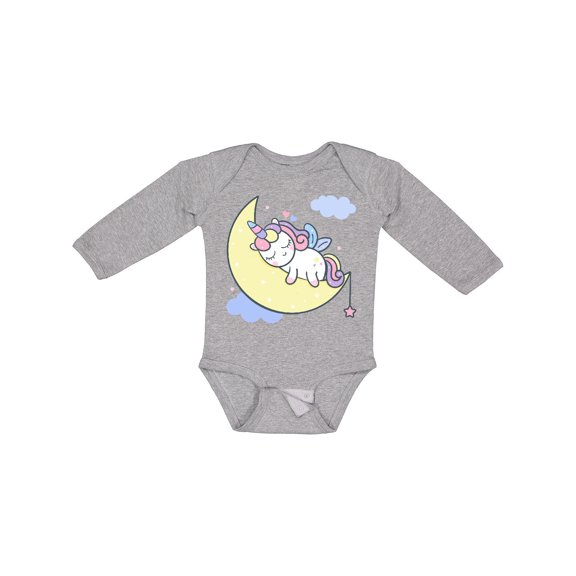 Inktastic Unicorn Moon Girls Long Sleeve Baby Bodysuit