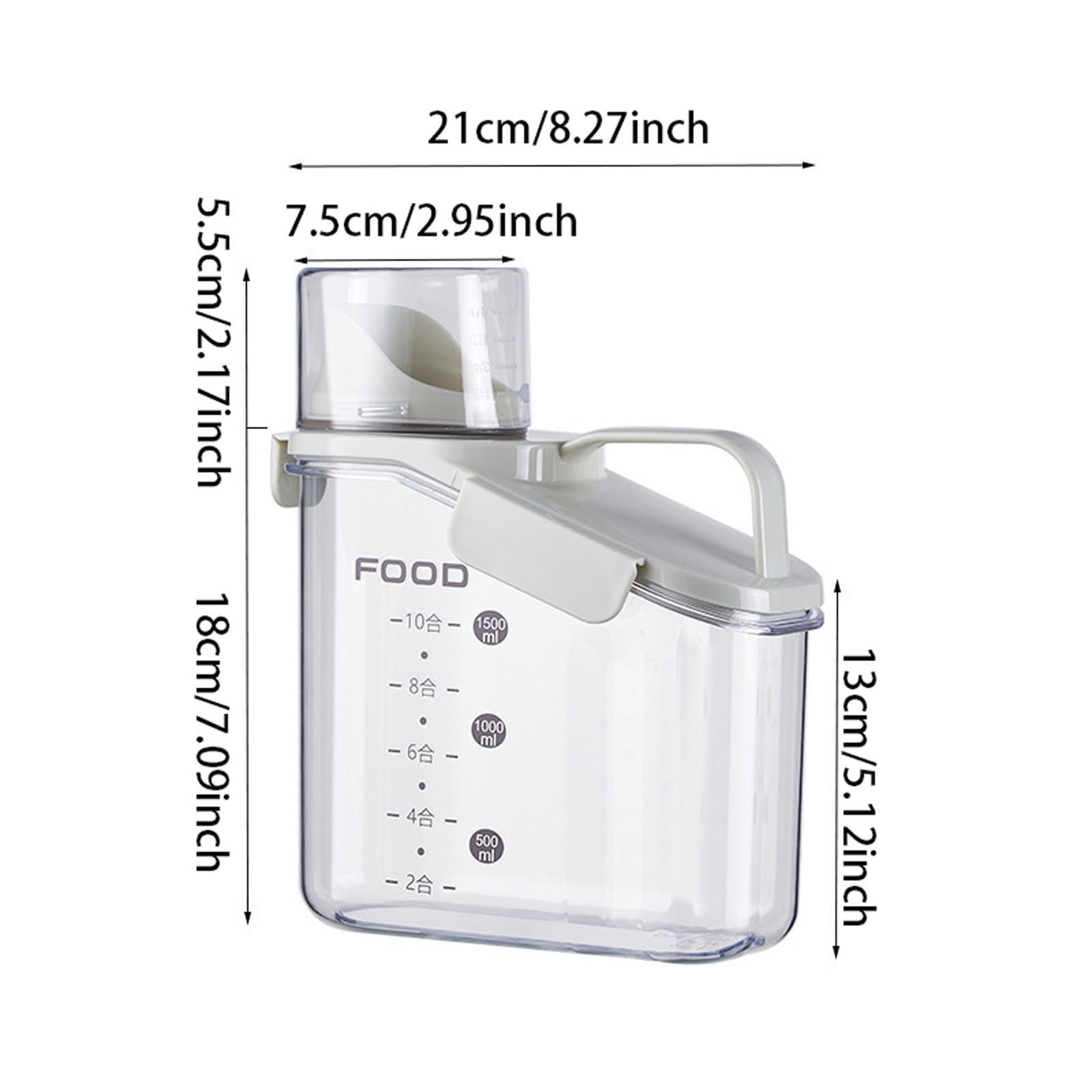 Airtight Dry Food Storage Containers with Pour Spout Clear Cereal Flour Rice Dispenser for Kitchen Pantry Organization