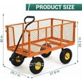 thumbnail image 2 of Heavy Duty Garden Cart On Wheels 1100lbs Steel Garden Cart, Heavy Duty Utility Wagon with Removable Sides, 180° Rotating Anti-Slip Handle,10in All Terrain Wheels, 2 of 7