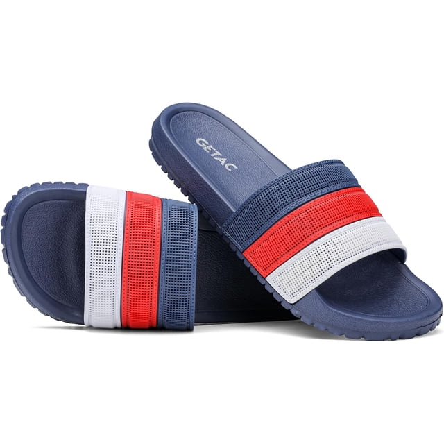 GETAC Sandalias HOMBRE MUJER CHANCLAS, Pantuflas Suela gruesa Antiderrapante, Textura suave Empeine amplio Correa estilo red transpirable EVA,Azul marino